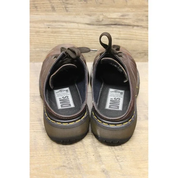 Dr. Martens Womens Vintage 9936 Brown Leather Chunky 5 Eye Oxford Mules 7 - Picture 4 of 16